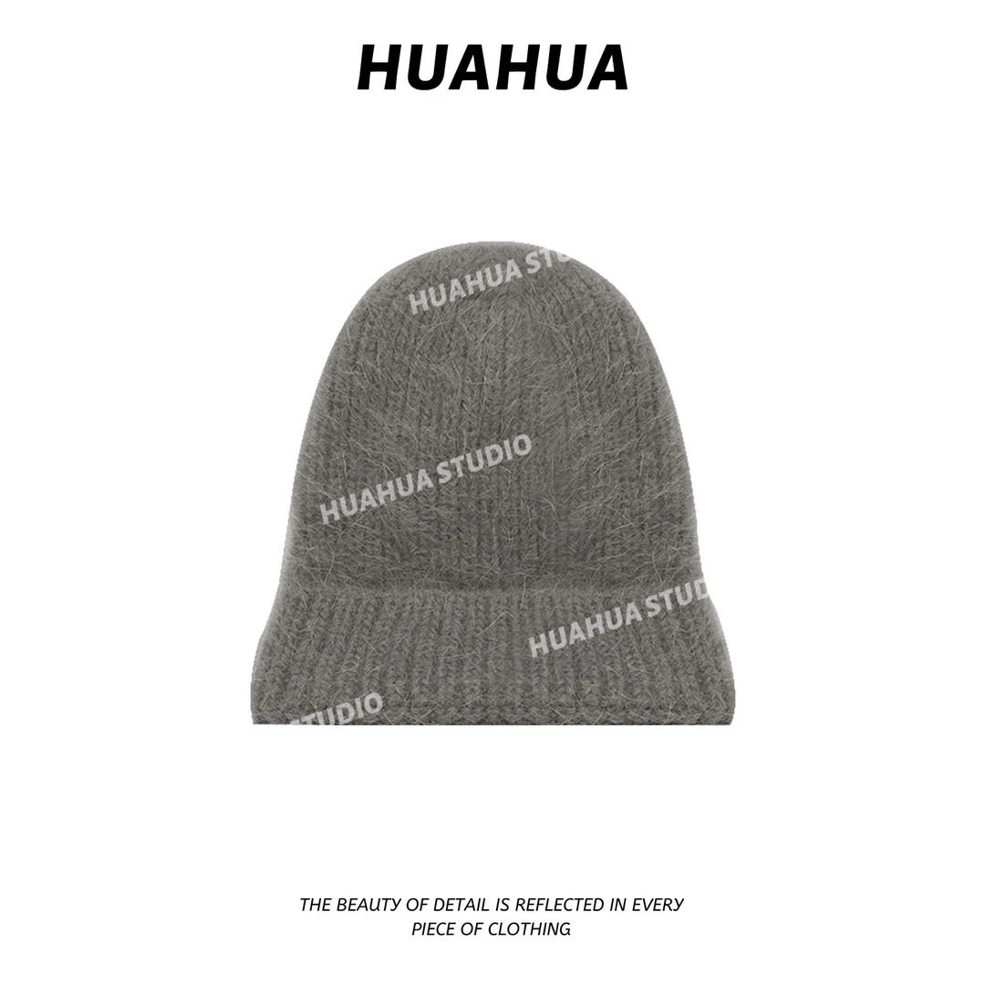 【花花】复活款~韩系毛绒感兔毛纱线冷帽保暖针织帽