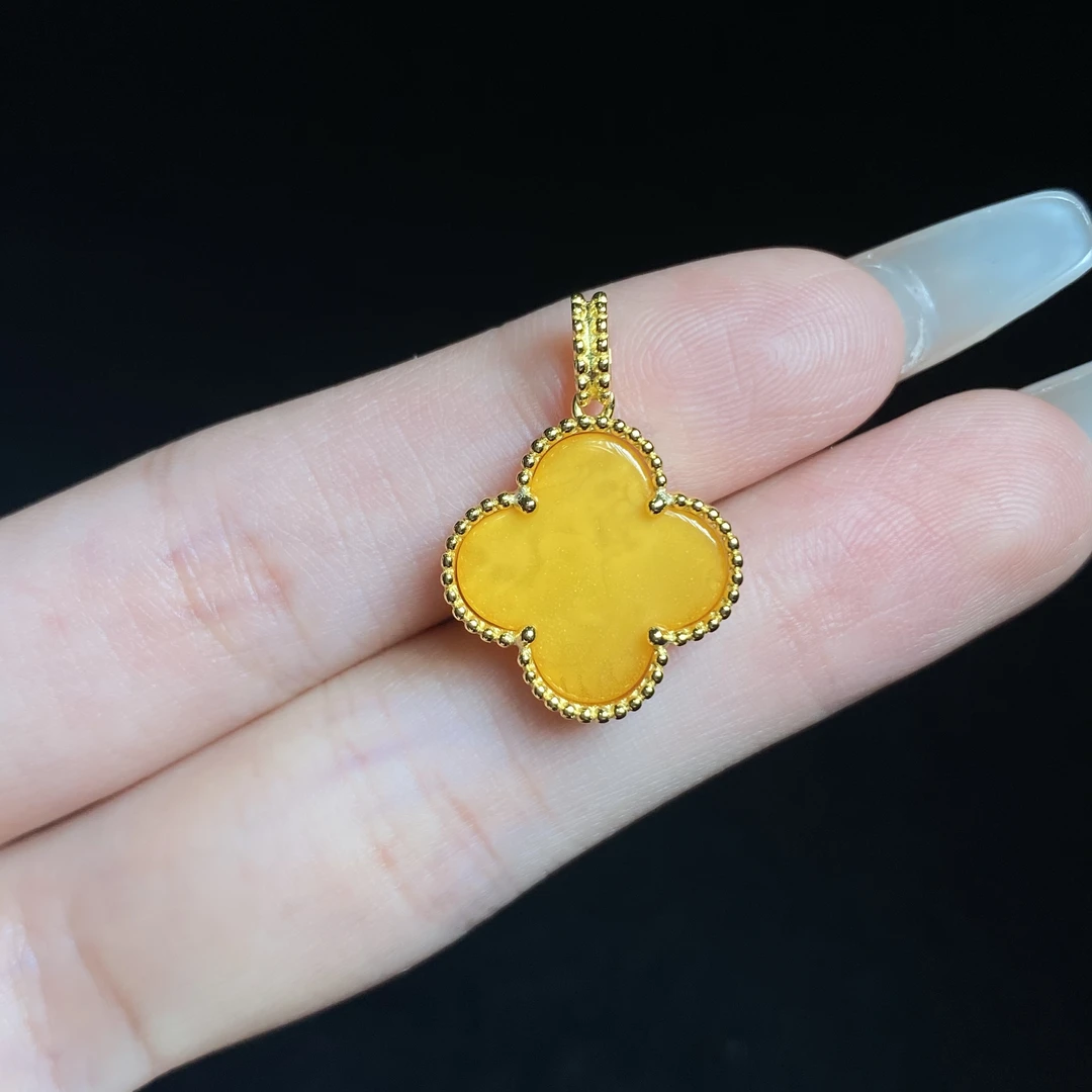 【小北好物】S925银蜜蜡吊坠17QL03X443【多样性发一件】约16*16mm