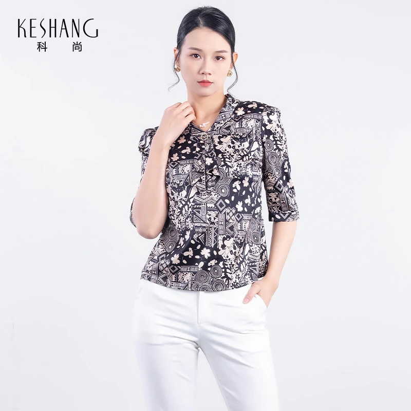 4BZ08022休闲气质上衣桑蚕丝短袖