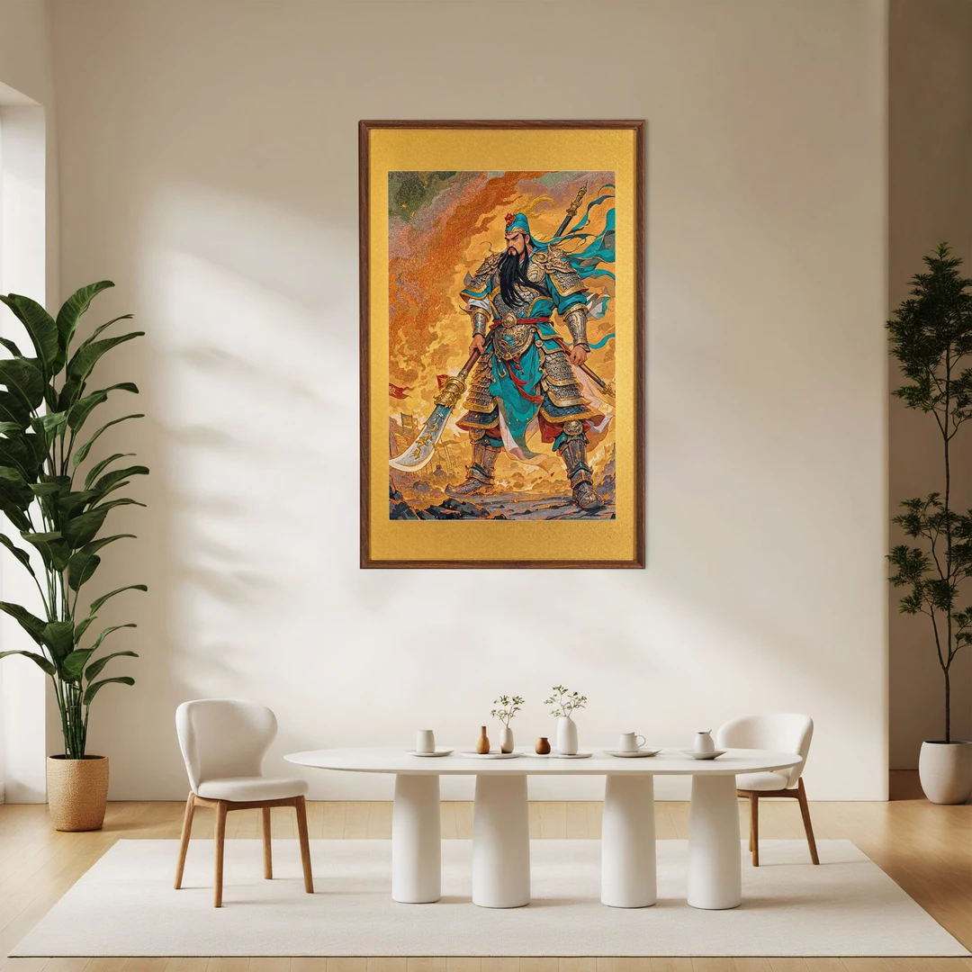 关二爷武全国包安装刺绣唐卡挂画办公室茶室玄关背景墙装饰画壁画
