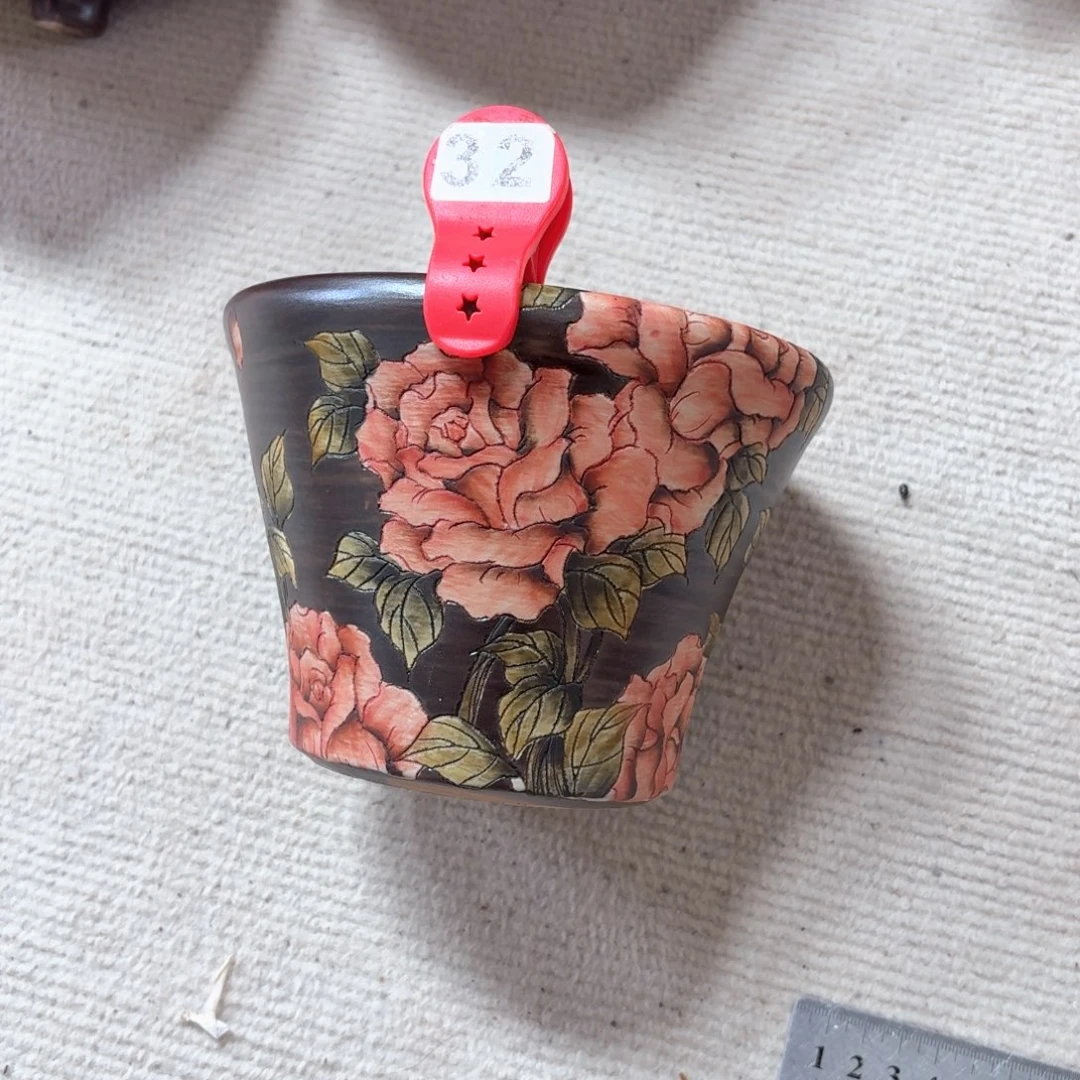 安***可紫砂花盆陶瓷多肉花盆瑕疵