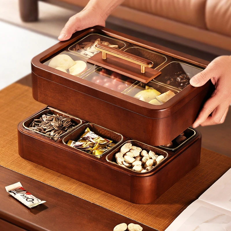 2025新款实木果盘高端精致糖果盘水果盘家用轻奢收纳盒客厅坚果盒