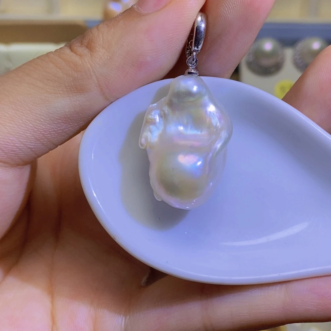 银S925镶嵌淡水珍珠薇薇天然珍珠