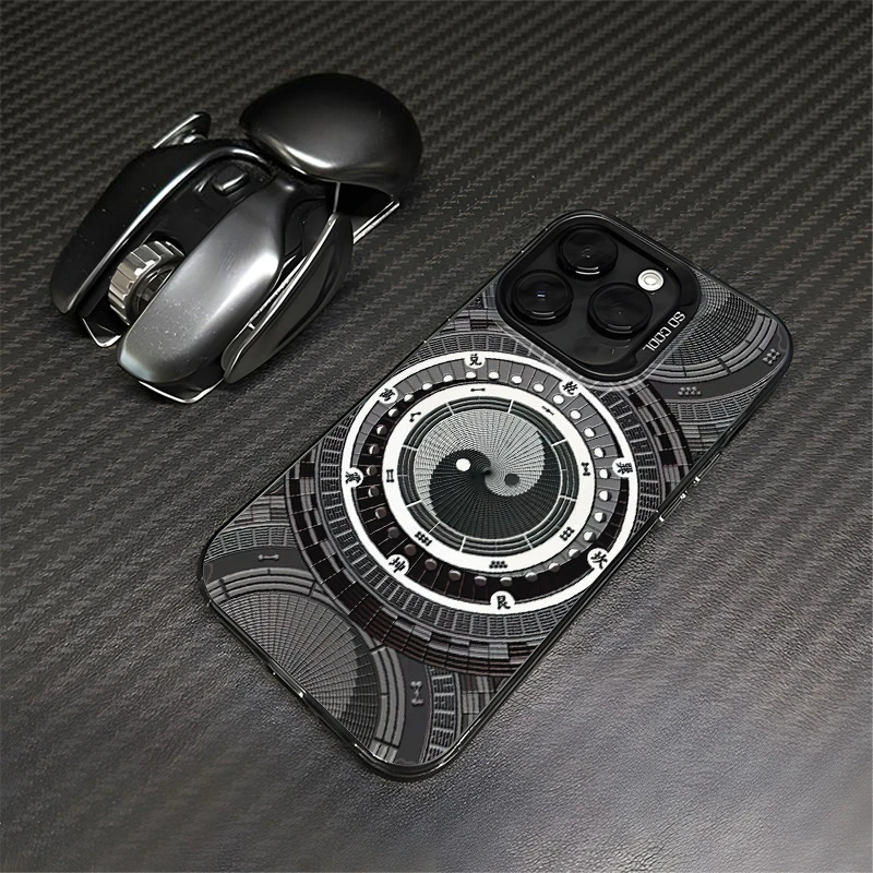 阴阳八卦阵磁吸适用苹果16promax壳iphone15pro新款14pro磨砂13/1