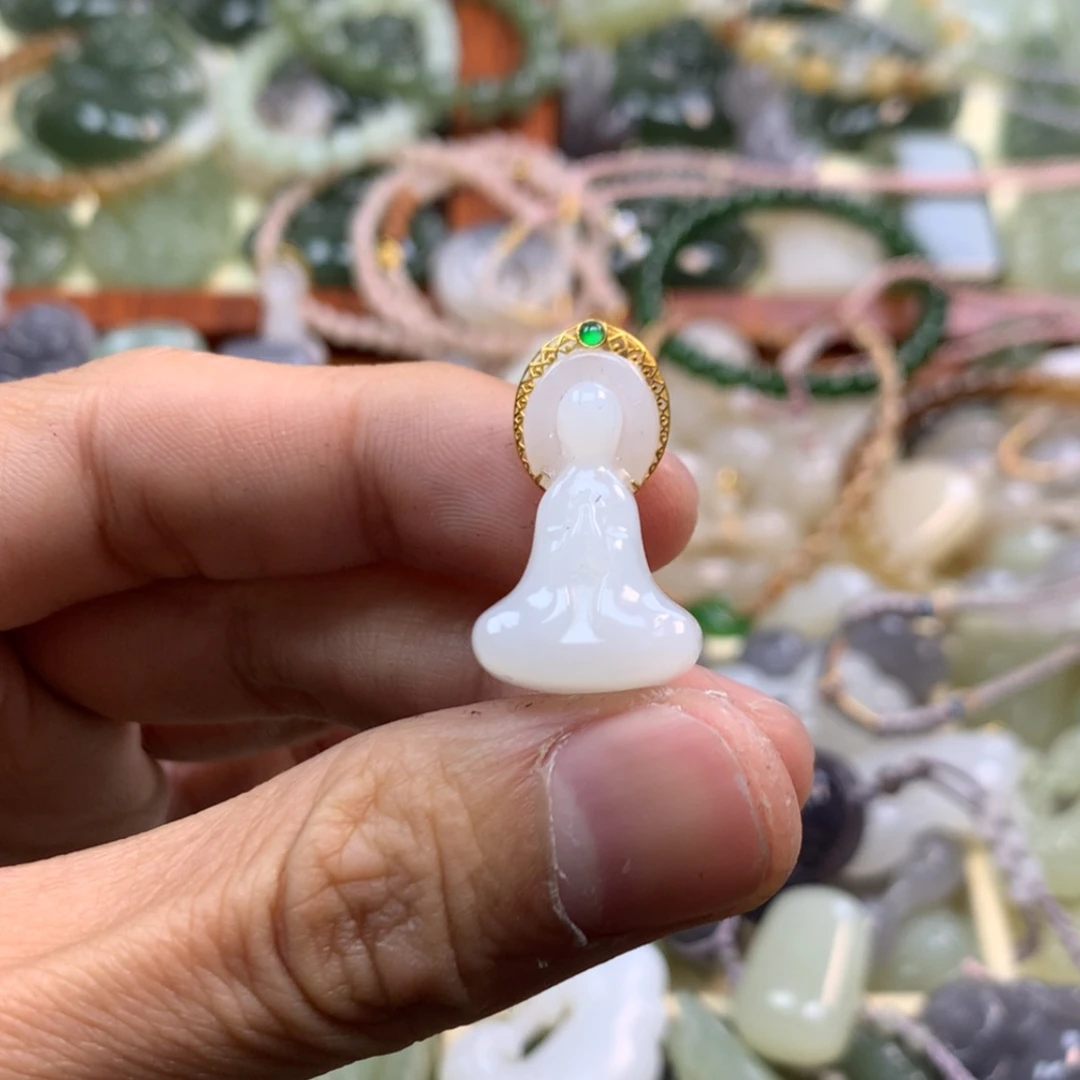 【闪购商品】和田玉颈饰18K金镶嵌