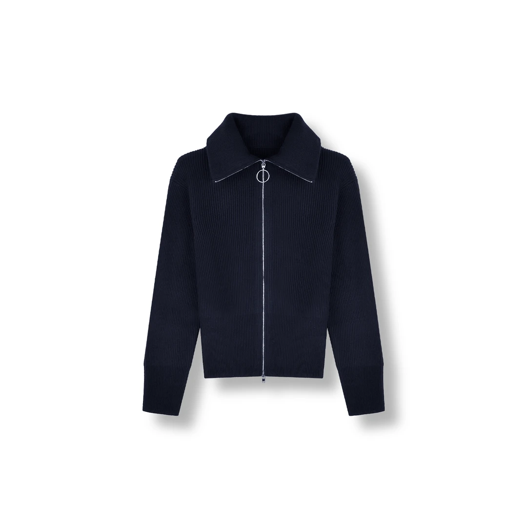 25s秋季新款绵羊毛混纺半高领针织外套（9119A）【1038】