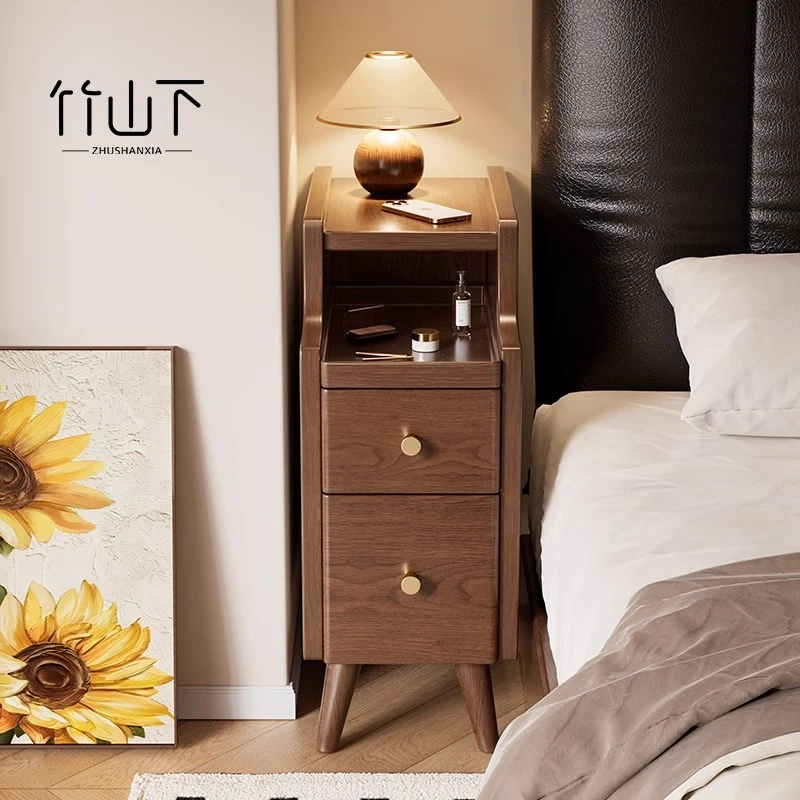 超窄床头柜卧室家用简约抽屉式小型实木收纳柜现代轻奢主卧床边柜
