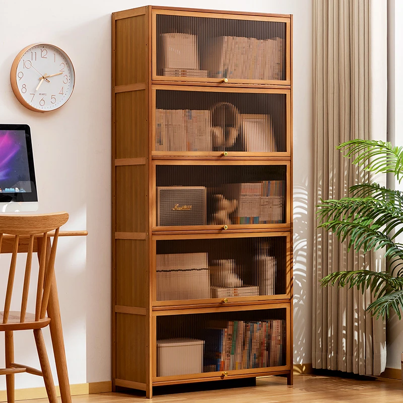 书架落地置物架桌面书柜家用格子柜儿童绘本架靠墙简易展示柜客厅