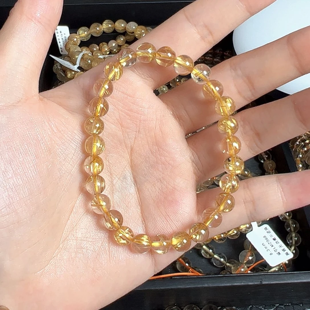 小***佳水晶手链未镶嵌金钛晶手链