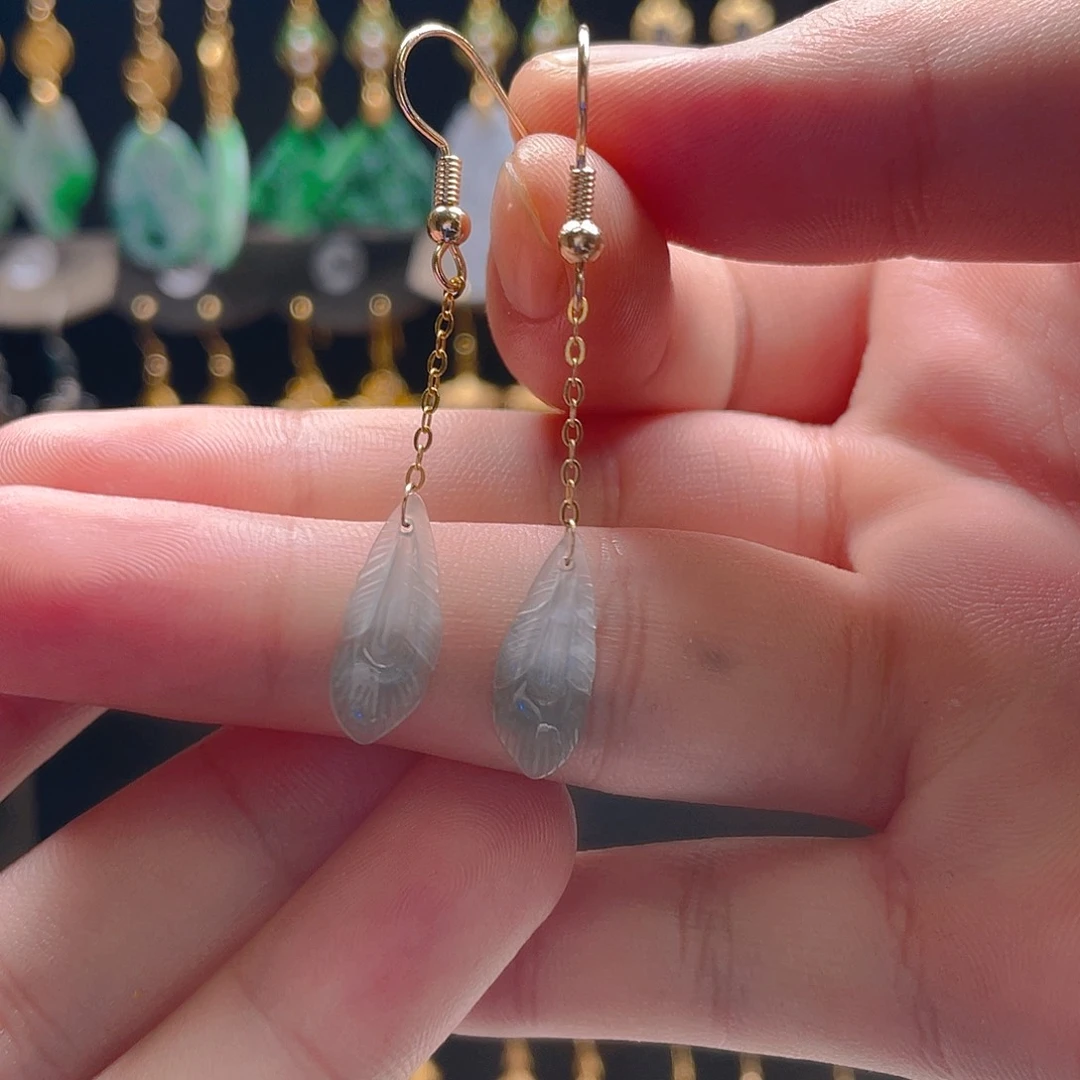 翡翠未镶嵌耳饰翡翠