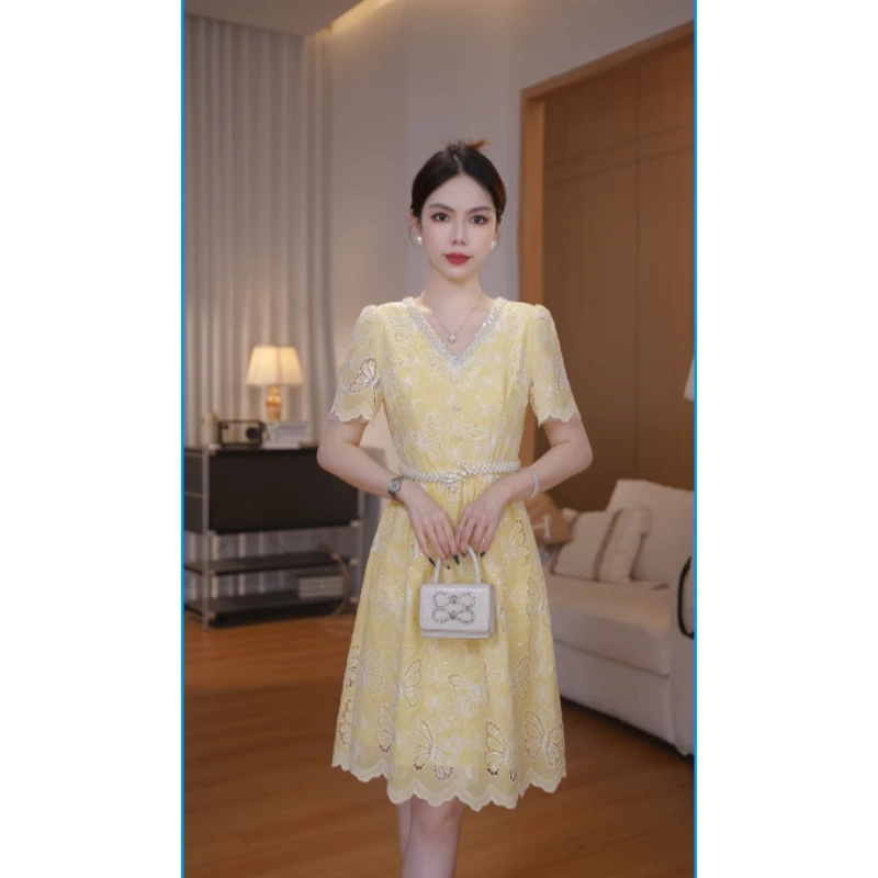 【新品上新】9634夏季新款气质短袖显瘦连衣裙