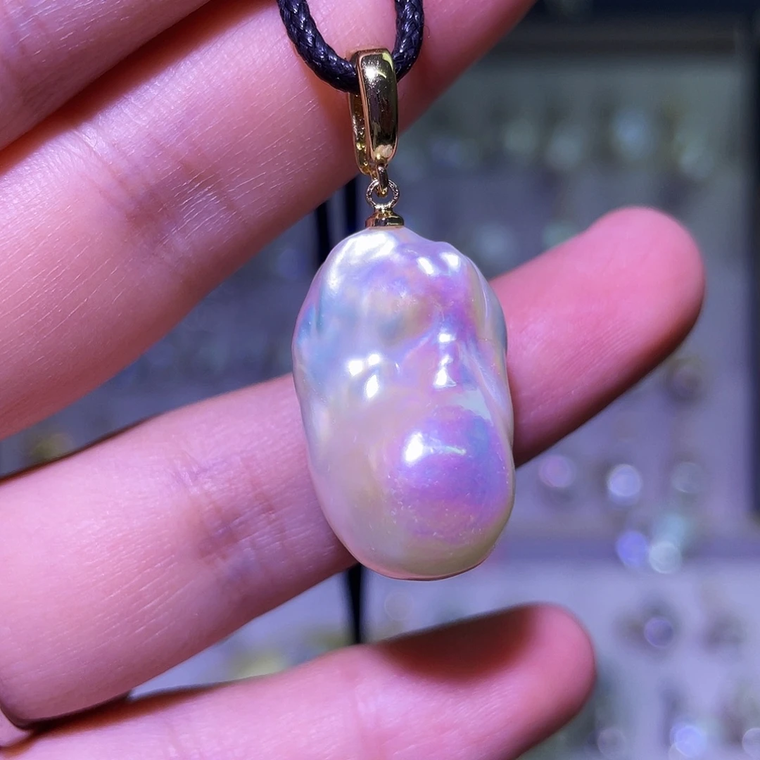 天然淡水珍珠吊坠淡水珍珠合金