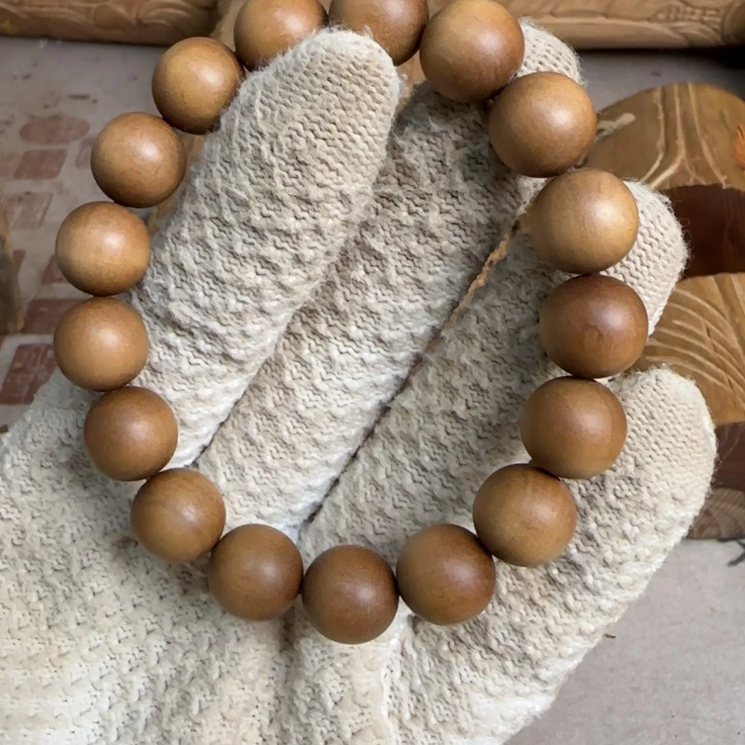 檀香木其他12圆珠彩绘料顺纹