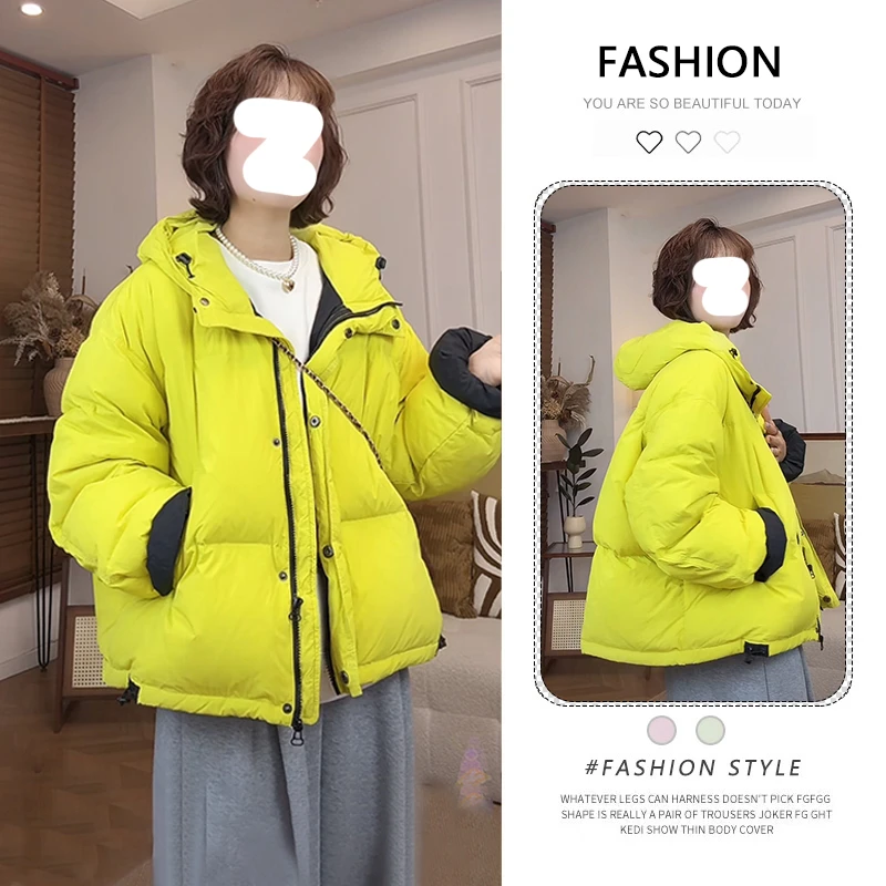 韩系棉衣女2025年新款小个子超好看宽松加厚棉服冬季连帽棉袄外套