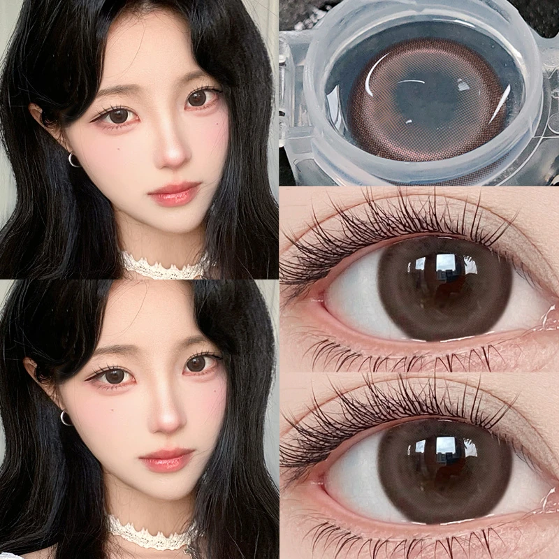 OVOLOOK高光巧咖水灵自然透亮棕色大直径自然美瞳半年抛隐形眼镜