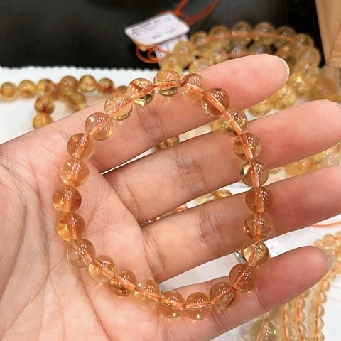 【闪购商品】未镶嵌手链水晶卡6黄水晶手串单圈