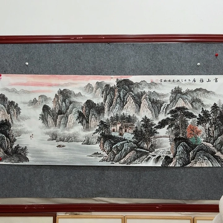 国画手绘国画富山雅居