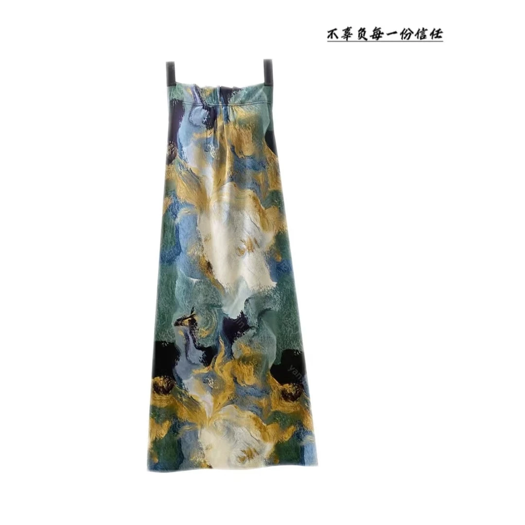 【韵彩连衣裙】YANJIN 601时尚气质百搭复古国风优雅水墨中式春夏