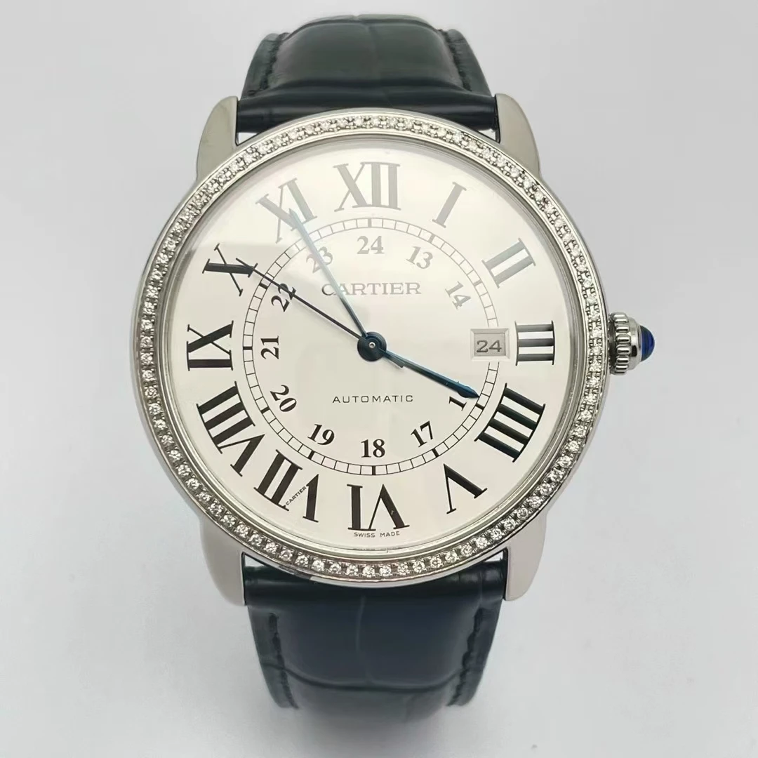 95新 Cartier/卡地亚 伦敦后镶钻/W6701010/42表径/单表