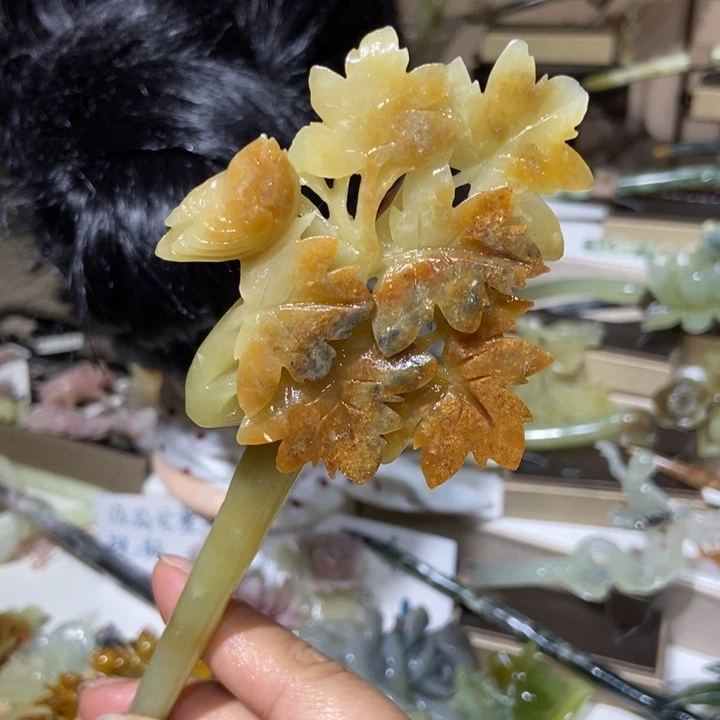 蛇纹石玉未镶嵌发饰