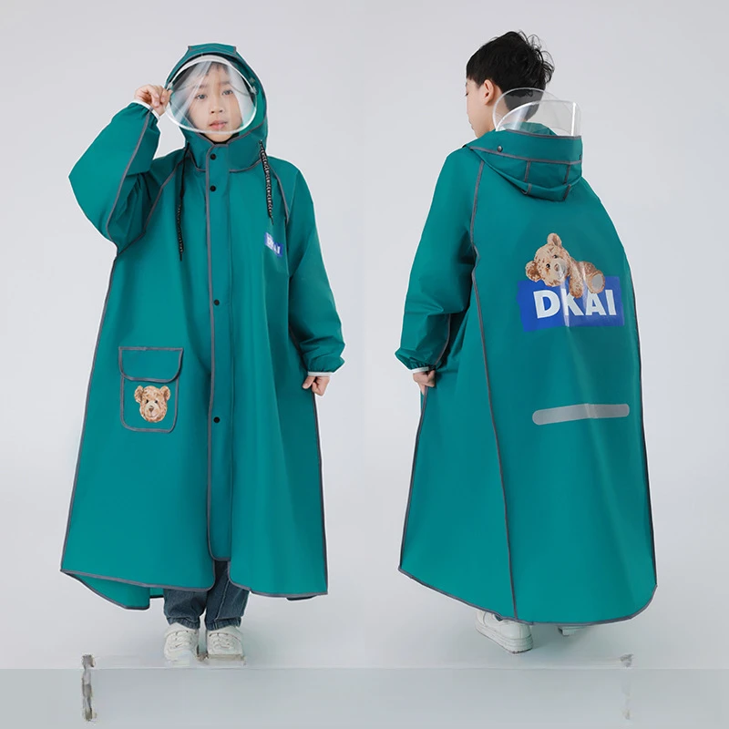朵思曼儿童雨衣男女款防水全身大童上学专用小学初中生带书包位小