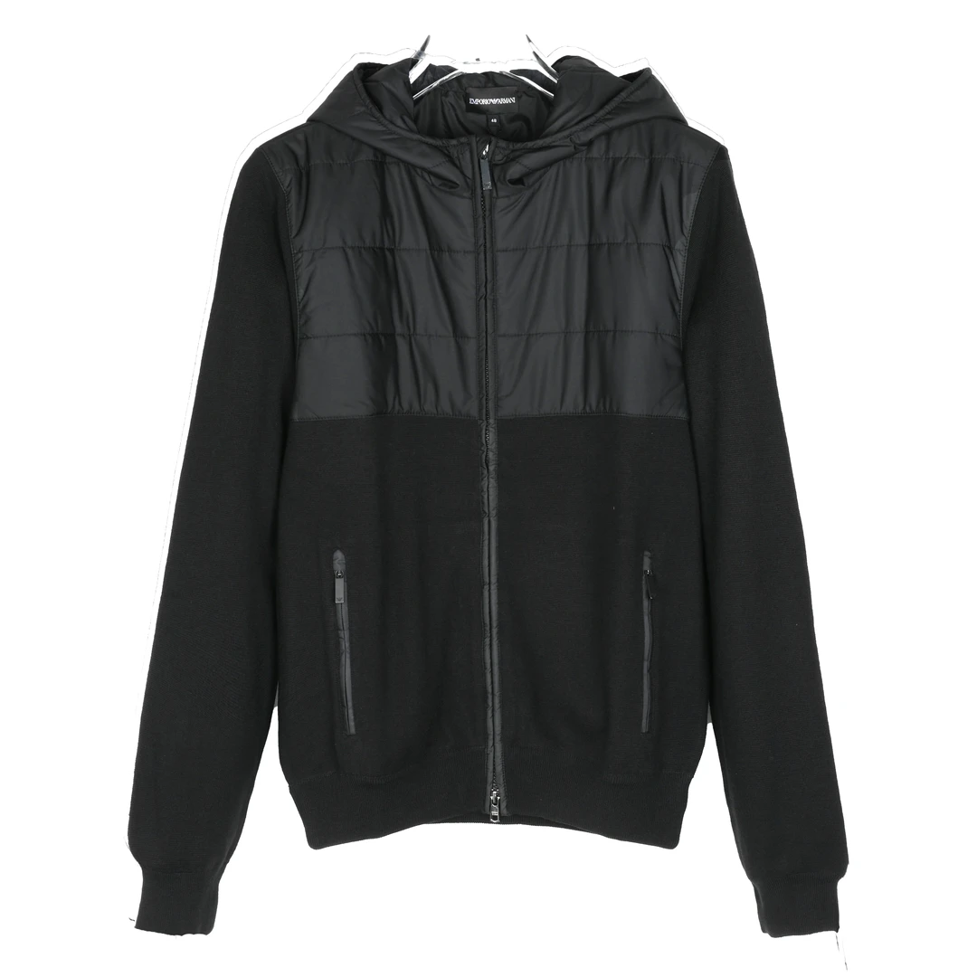 EMPORIO ARMANI 男式拼接连帽外套夹棉服P1B01M P119M 999