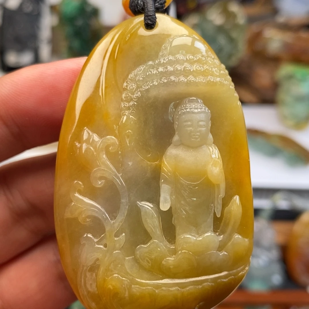 颈饰未镶嵌翡翠缅甸天然翡翠挂件