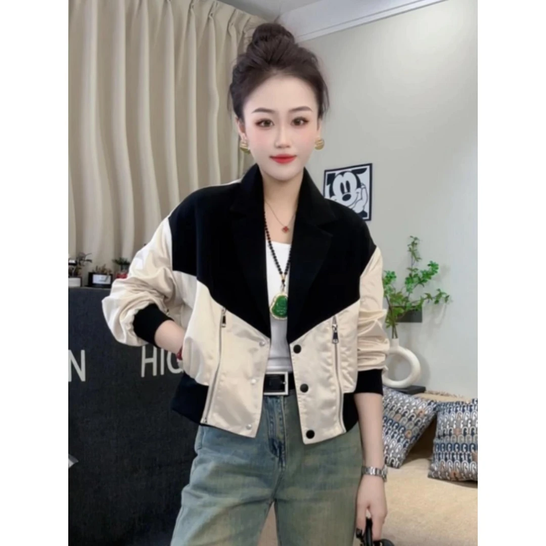 小个子棒球服短款外套女春秋款2025新款设计感宽松显瘦美式上衣女