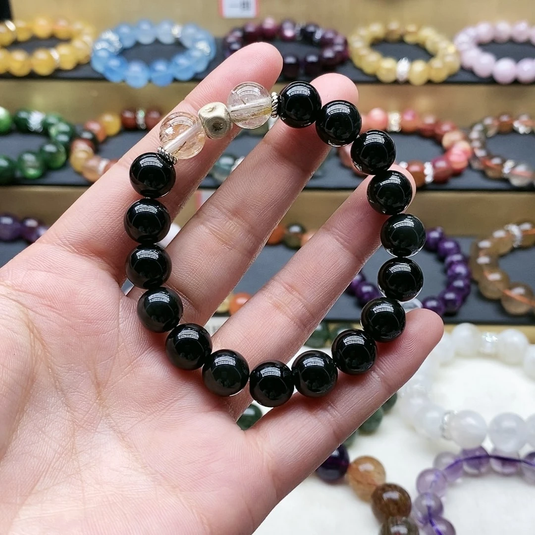 水晶手链未镶嵌黑耀石