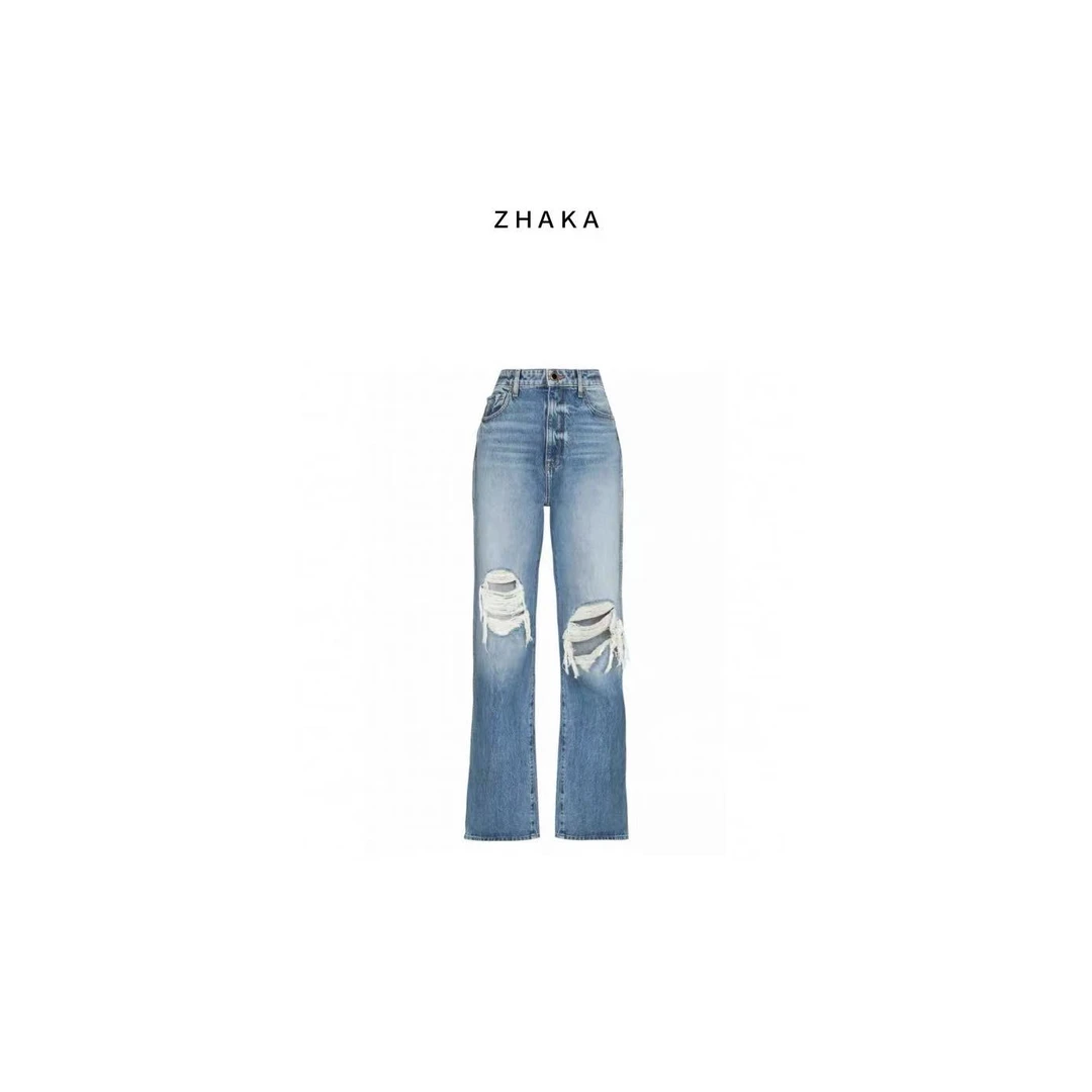 ZHAKA/破洞丹宁牛仔裤zk610