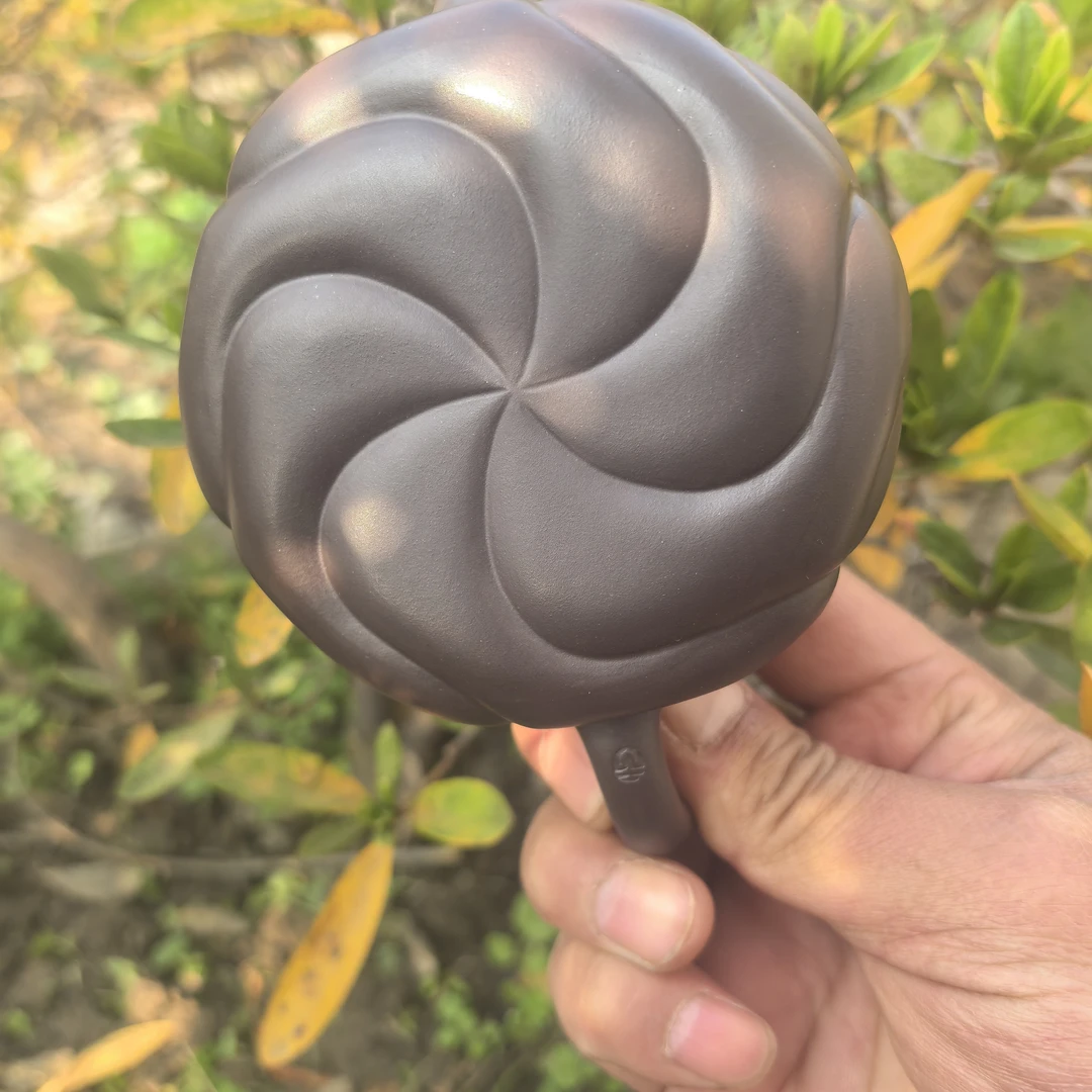 筋纹石瓢 紫泥 大约250cc 半手工制作