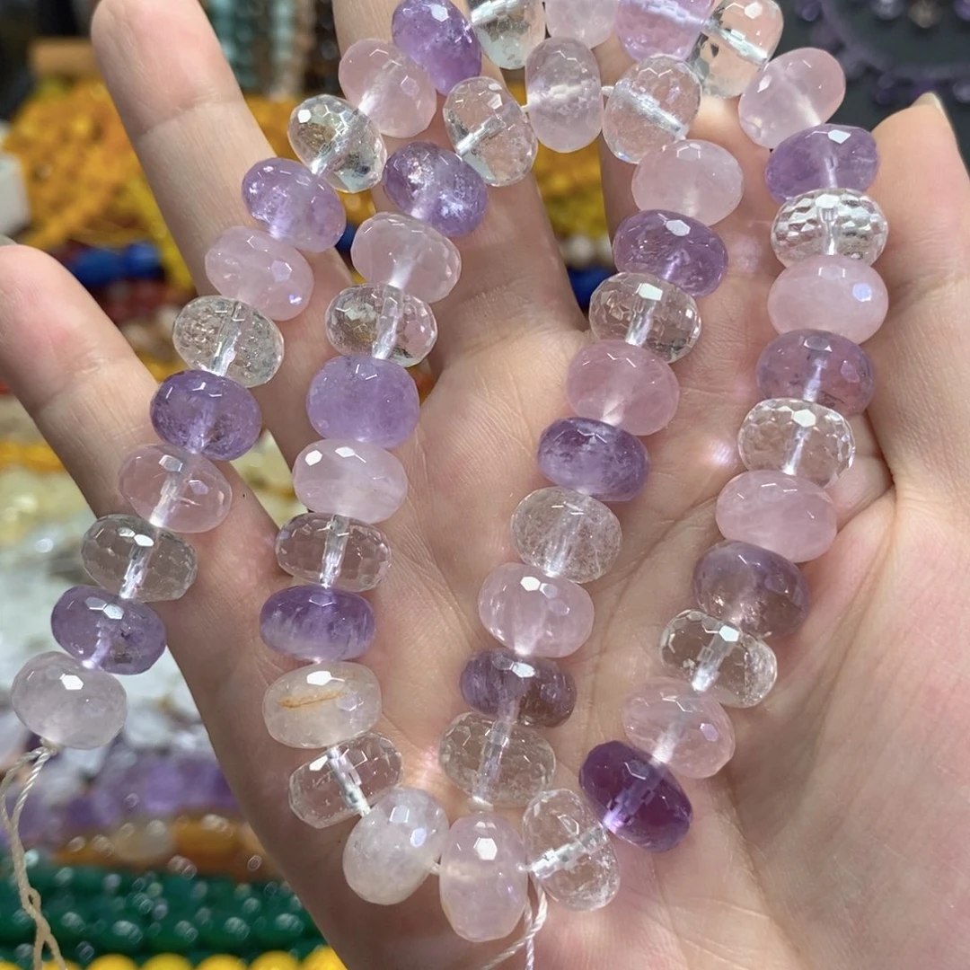 玛瑙/玉髓足银镀金镶嵌珠宝半成品切面算盘一条卡12mm