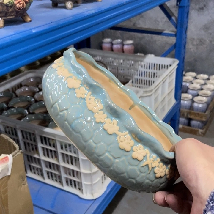 陶瓷花盆单场满9.9发20*12*7