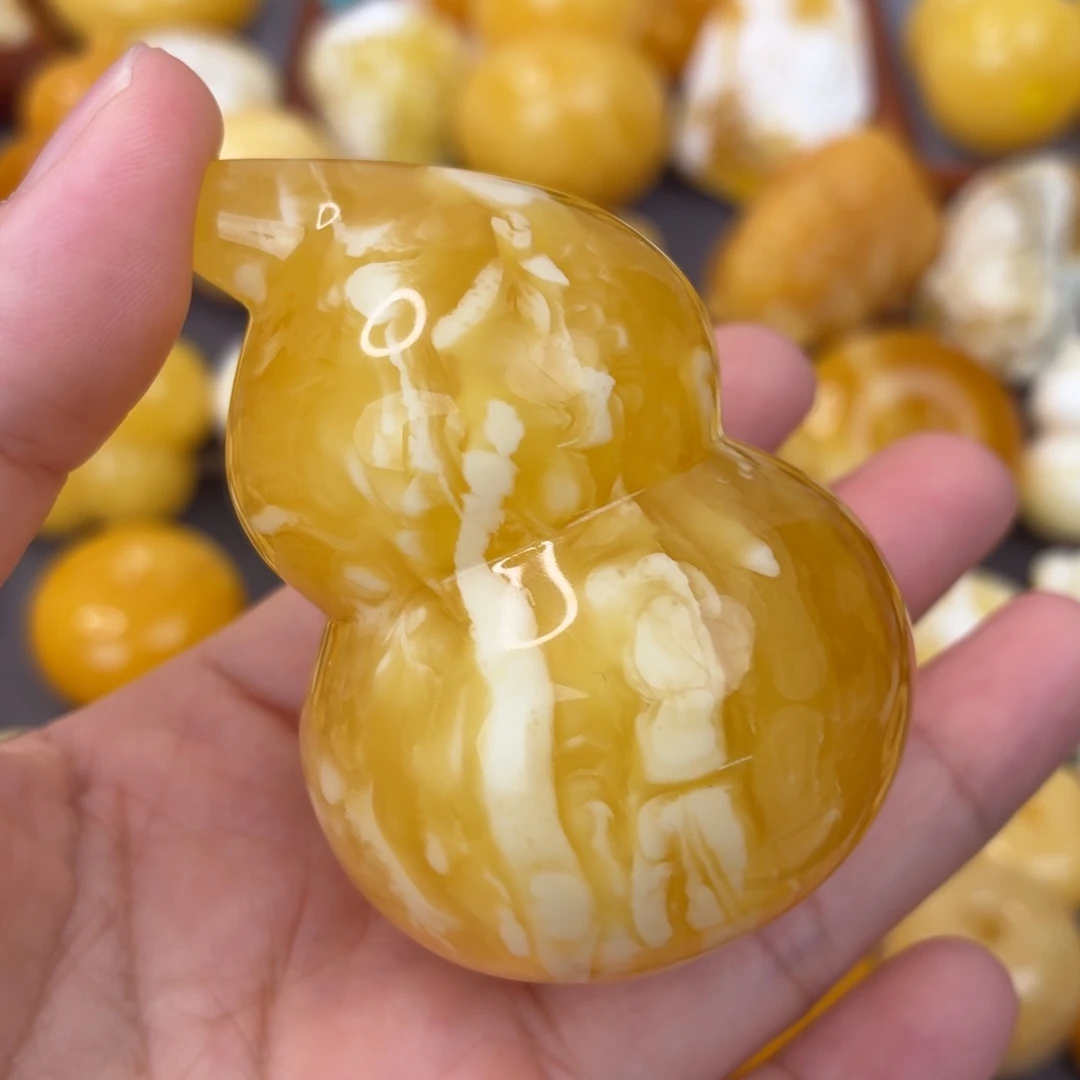 蜜蜡未镶嵌吊坠(不含链)妖花葫芦