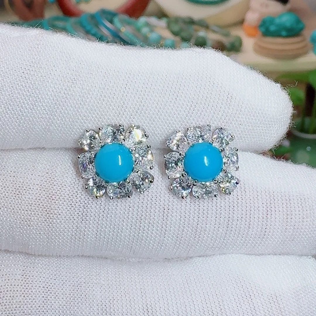 绿松石银S925镶嵌珠宝奇石