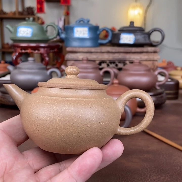 银***崔紫砂茶壶降坡段泥半手工小水平