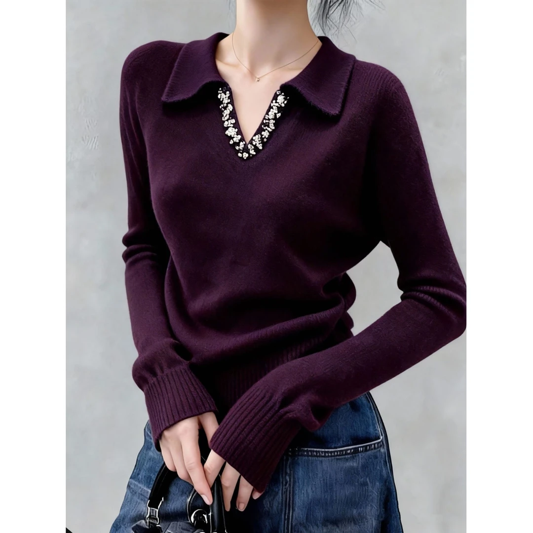 2025秋冬季新款欧货高端时尚气质显瘦百搭长袖毛衣针织衫设计感女