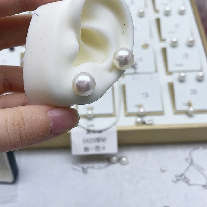 淡水珍珠耳饰银S925镶嵌灌*包