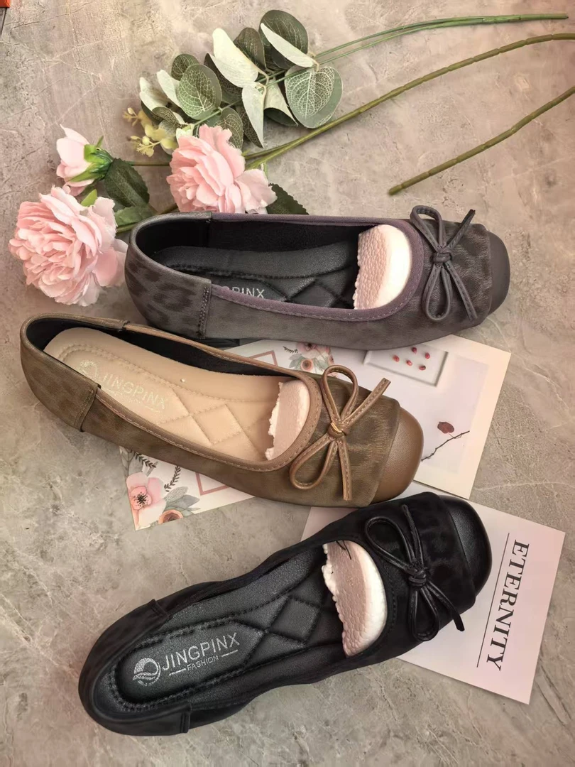 2025春季新款蝴蝶结豹纹时尚女鞋7318-A120