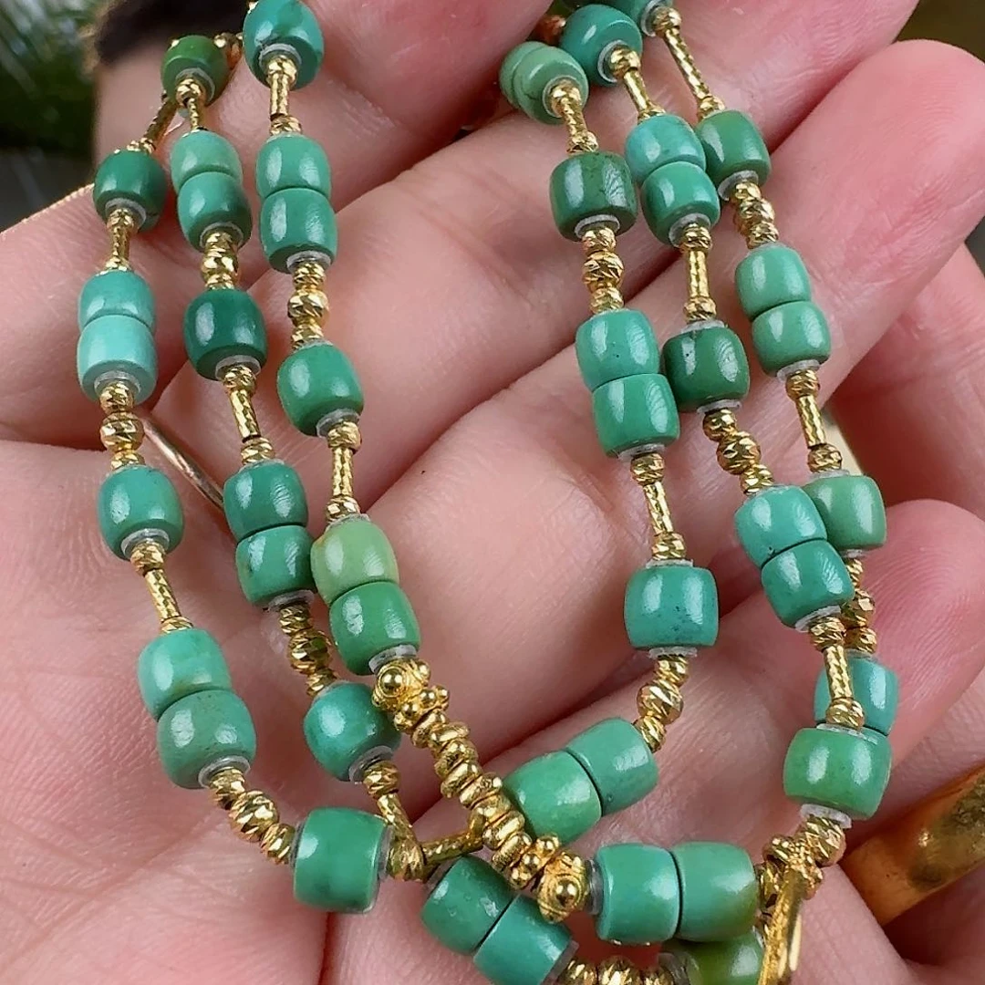 绿松石珠宝奇石18K金镶嵌
