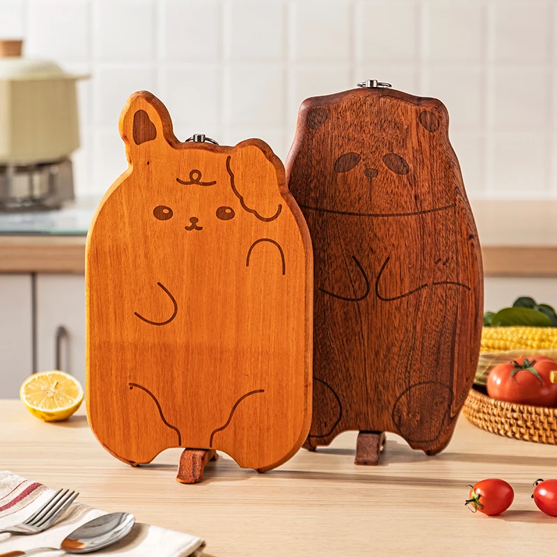 摩登主妇mototo熊猫乌檀木菜板防霉抗菌家用实木切菜水果砧板案板