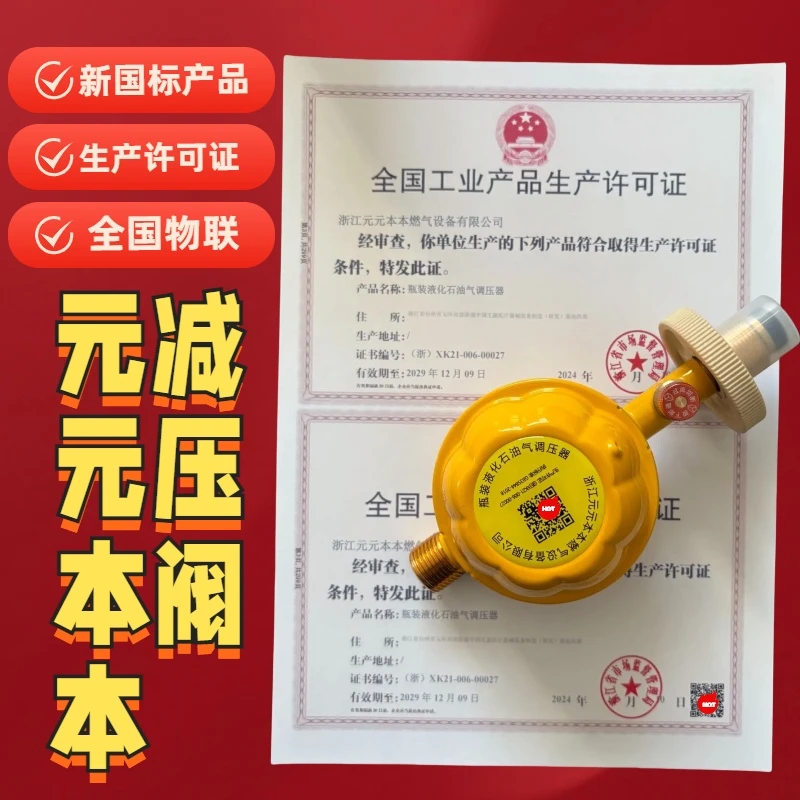 元元本本新国标家用商用液化气减压阀一体调压器阀门燃气自闭阀