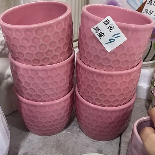 多肉绿植陶瓷花盆9.9包邮，有孔