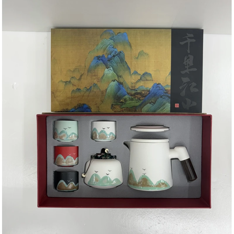 茶水分离杯茶杯陶瓷杯子泡茶杯办公马克杯水壶套装