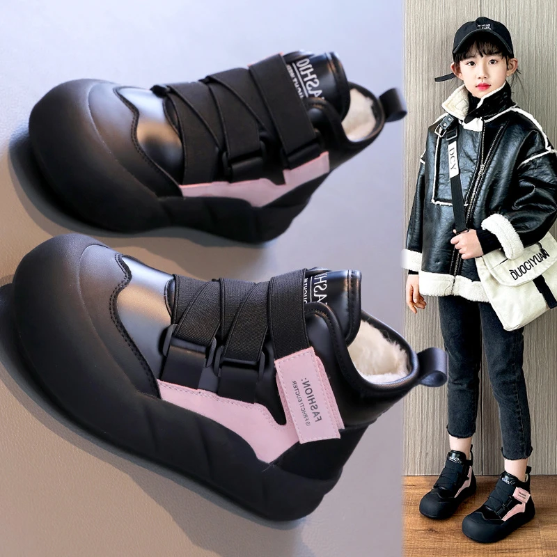 儿童雪地靴女童加绒加厚棉鞋2025冬季新款小女孩保暖棉靴防水短靴