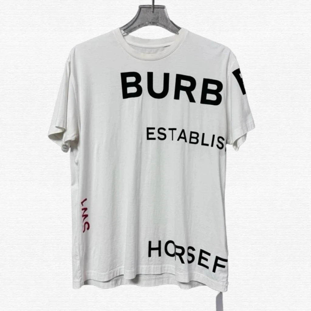 99新 BURBERRY/博柏利 宽松字母短袖T恤/无领标S码/70925
