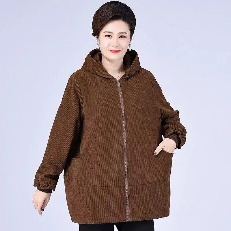 8129-秋装加大中老年人女春秋款风衣奶奶秋冬装【新仓库15-3-2】