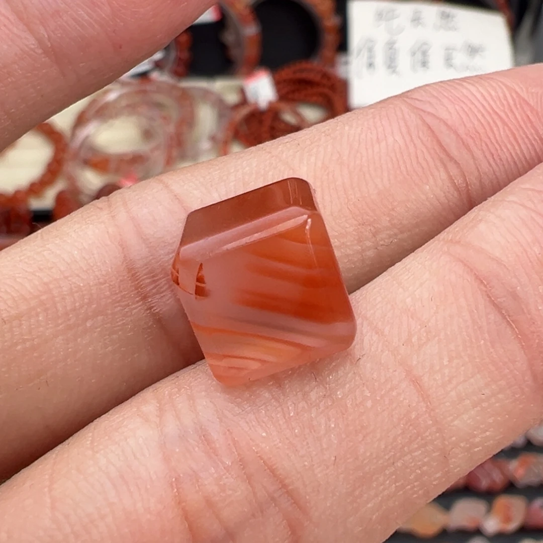 南红玛瑙未镶嵌颈饰方糖