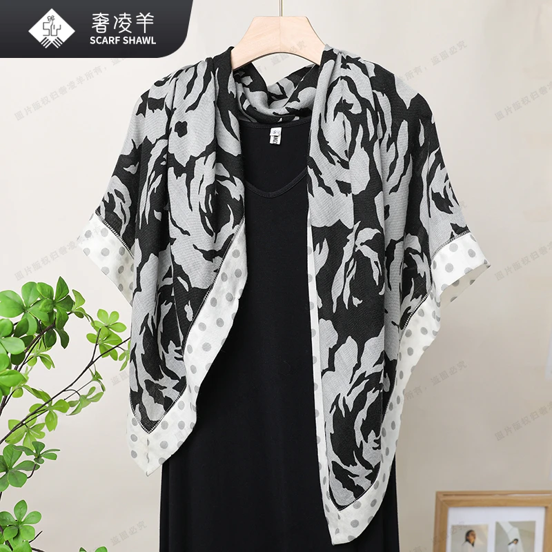 微次【巴黎夜色】95*95康赛妮纯山羊绒女士春季披肩