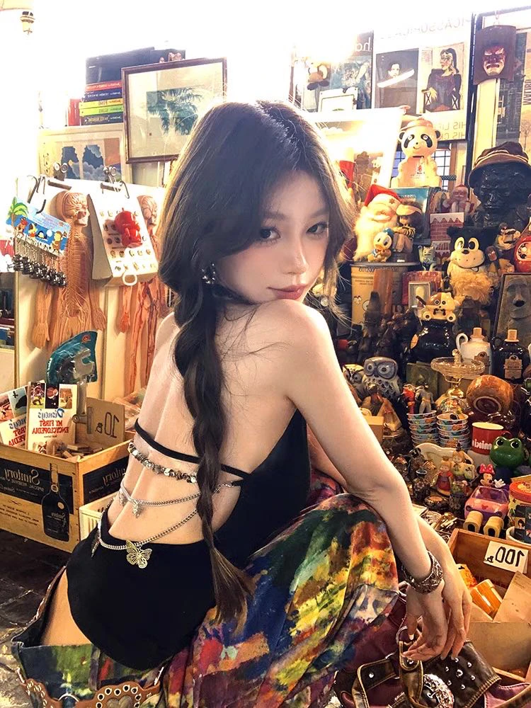 No退No换~ 蝴蝶结铁链美背